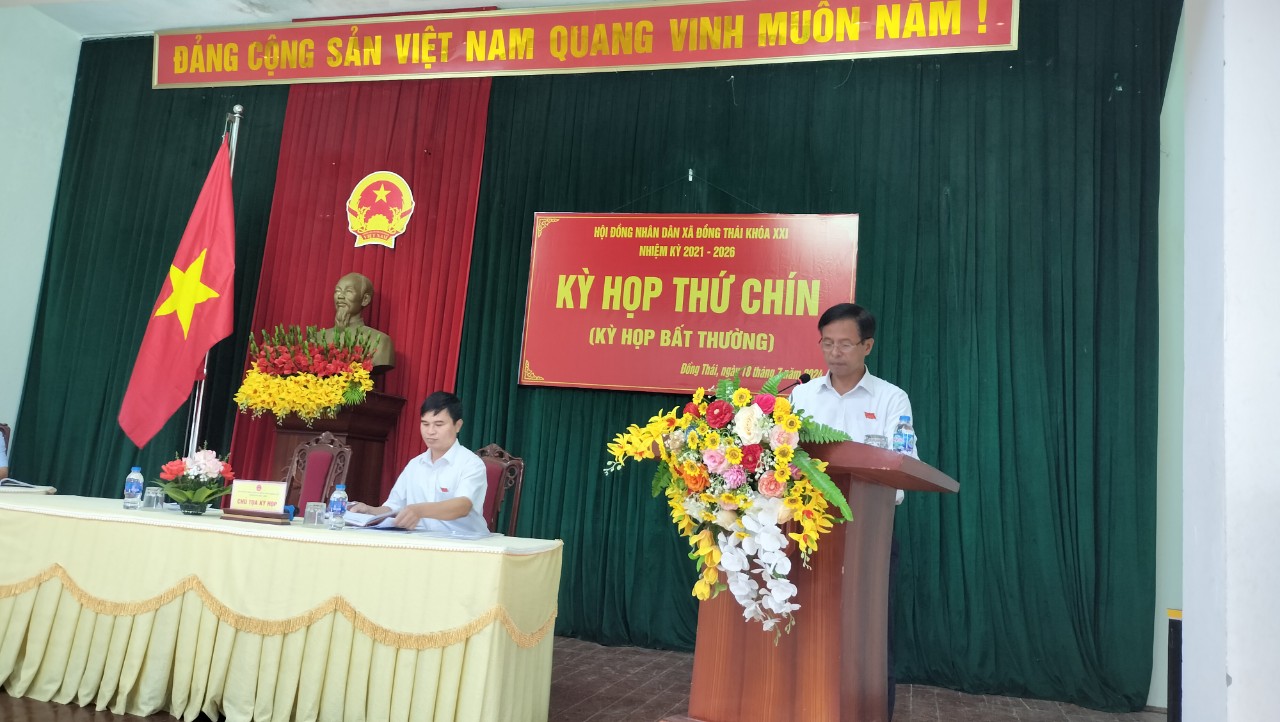HỘI ĐỒNG NHÂN DÂN XÃ ĐỒNG THÁI TỔ CHỨC KỲ HỌP THỨ 9, KHÓA XXI NHIỆM KỲ 2021-2026